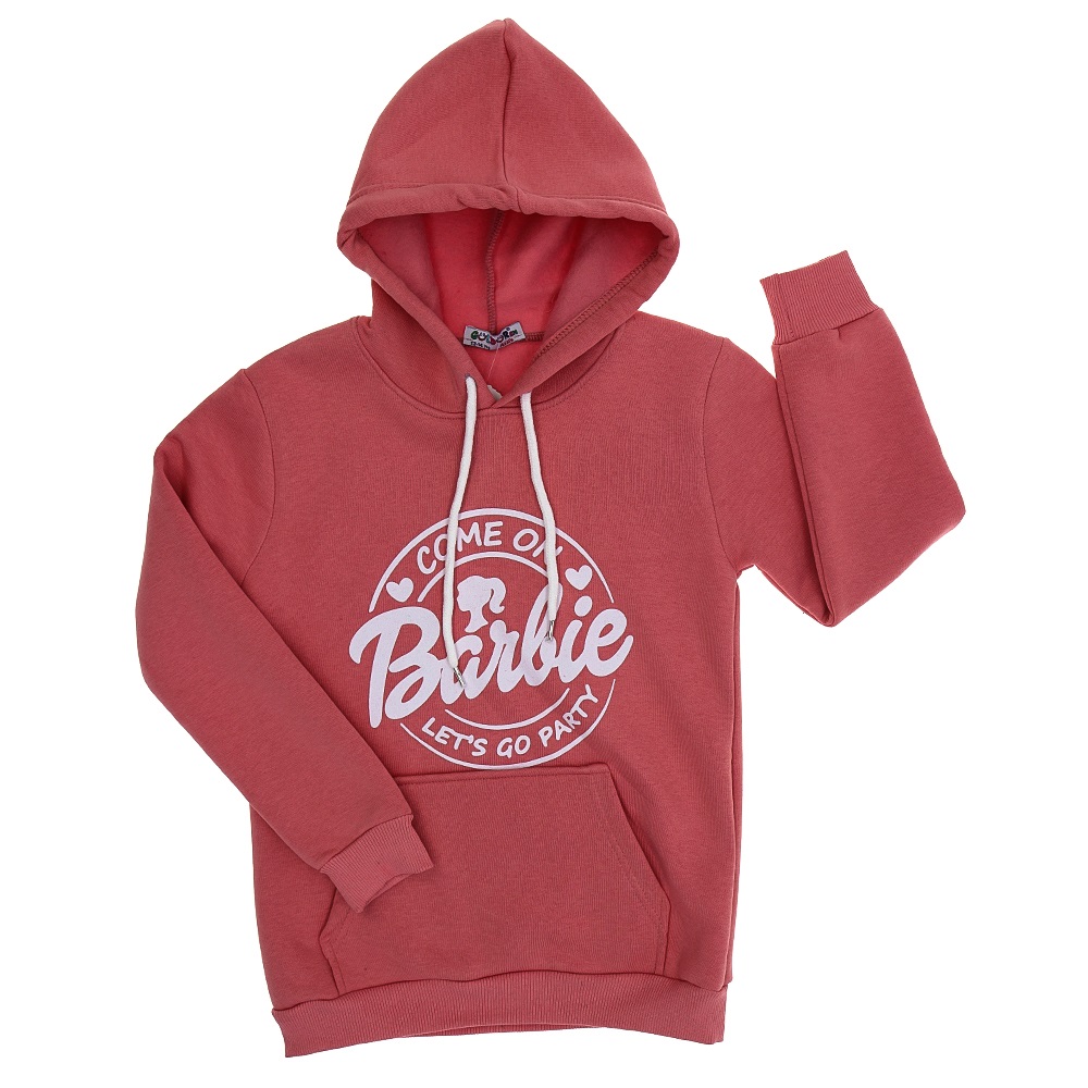 Güldür 9141 Kız Çocuk Barbie Baskılı Kapşonlu Ferm 3 İp Sweat 13-16 Yaş