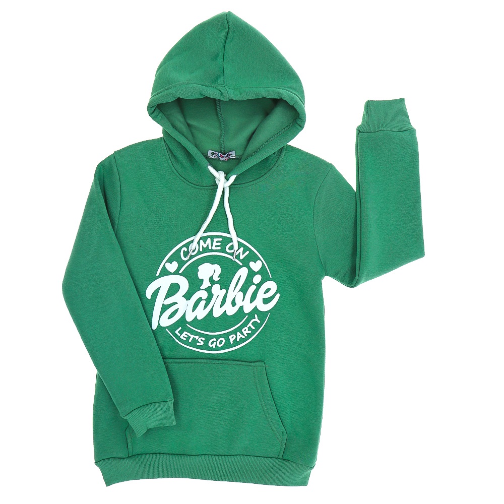 Güldür 9141 Kız Çocuk Barbie Baskılı Kapşonlu Ferm 3 İp Sweat 13-16 Yaş