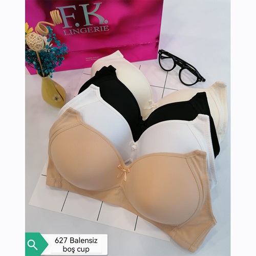 F.K 627 Bayan B Cup Süngerli İçi Boş Sütyen 80-95 - Beyaz