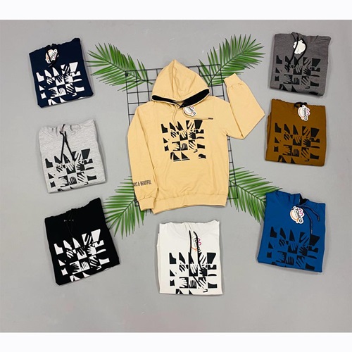 Tomıco 730511 Erkek Çocuk Penye El Baskılı Ges Kapşonlu Sweat 9-12 Yaş - Kahverengi - 9-12 YAŞ