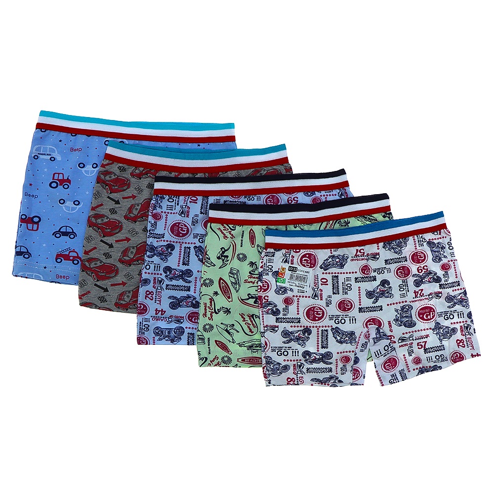 Gelincik 685 Erkek Çocuk Desenli Likralı Penye Boxer