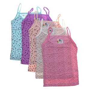 Gelincik 670 Kız Çocuk Desenli Likralı Penye İp Askılı Atlet - Karışık Renk - 6-7 YAŞ