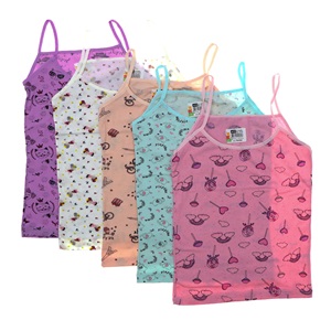 Gelincik 670 Kız Çocuk Desenli Likralı Penye İp Askılı Atlet - Karışık Renk - 6-7 YAŞ