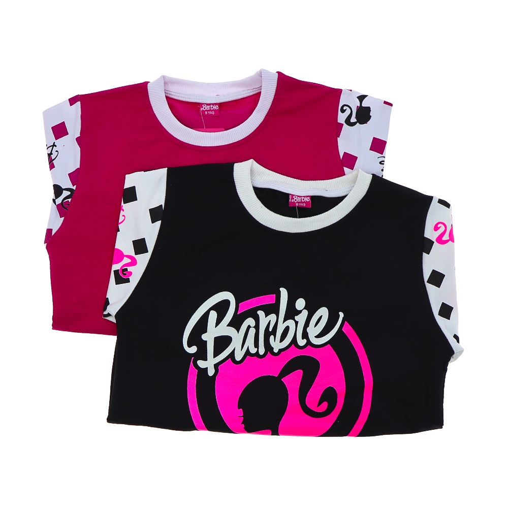 Barbie 9099 Kız Çocuk Penye Barbie Baskılı Sıfır Yaka Sweat-9-12 Yaş - Pembe