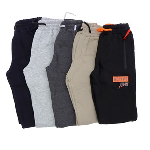 Uçar 6673000-1 Erkek Çocuk 3 ip Kompak Penye Düz Model Fermuarlı Actıve Bas Paça Ribanalı Eşofman Alt 13-16 Yaş - Gri