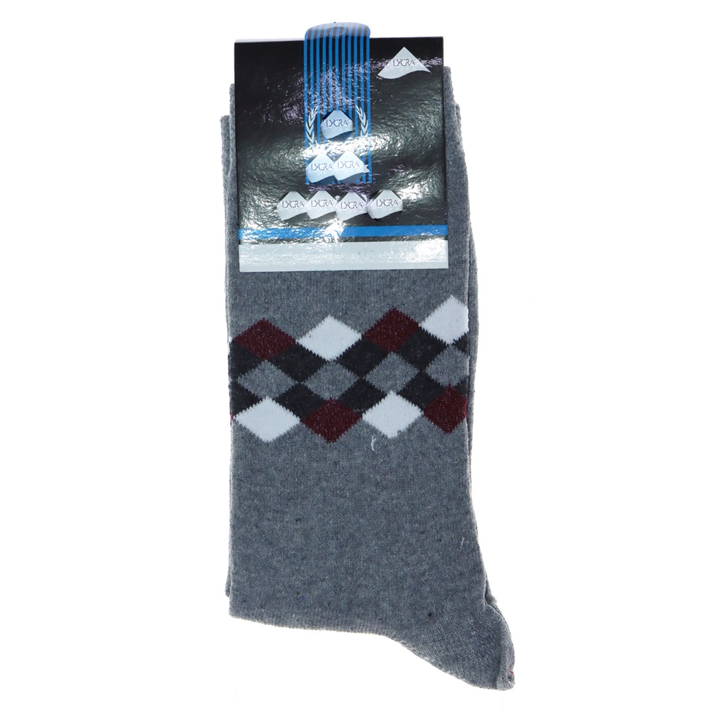 Erkek Likralı Desenli Soket Çorap