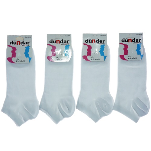 Dündar 1208 Bayan Penye Likralı Patik Çorap- PAKET İÇİ TEK RENK