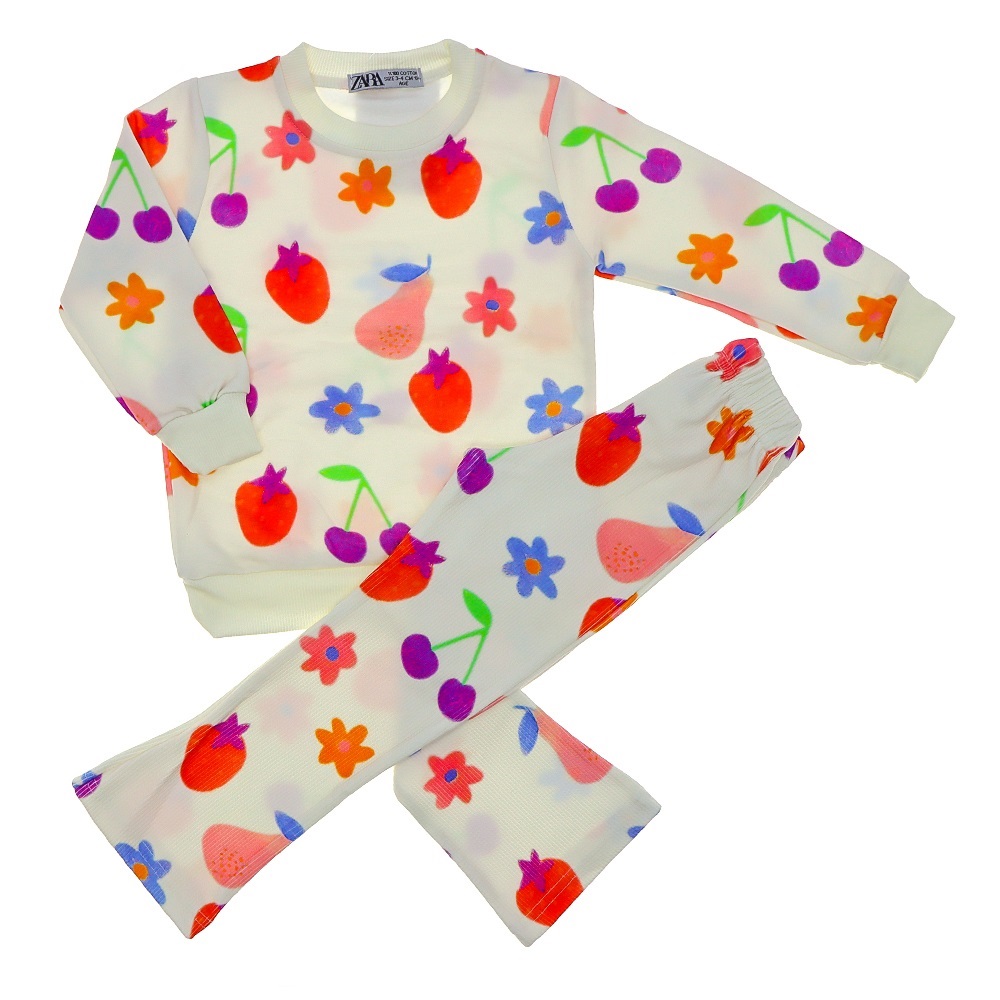 Zara Tintini Kids Kız Çocuk Penye 2 İp Şardonlu Karekter Bas Taytlı Takım 3-4 -9-10 Yaş - Pembe - 3-10 YAŞ