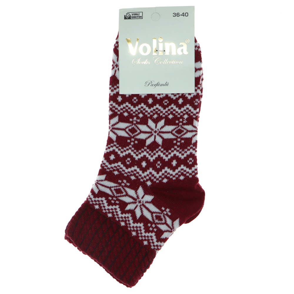 Volina Bayan Desenli Likralı Konç Patik Çorap