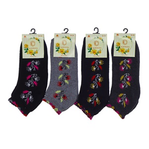 Calzemanıa Bayan Likralı Desenli Havlu Patik Çorap - Karışık Renk