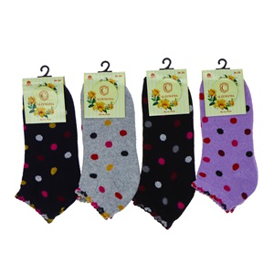 Calzemanıa Bayan Likralı Desenli Havlu Patik Çorap - Karışık Renk