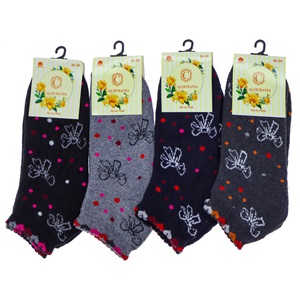 Calzemanıa Bayan Likralı Desenli Havlu Patik Çorap - Karışık Renk