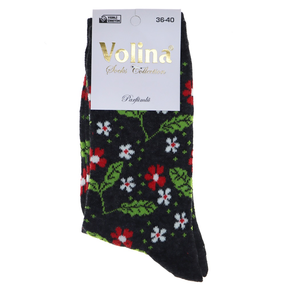 Volina Bayan Desenli Likralı Soket Çorap