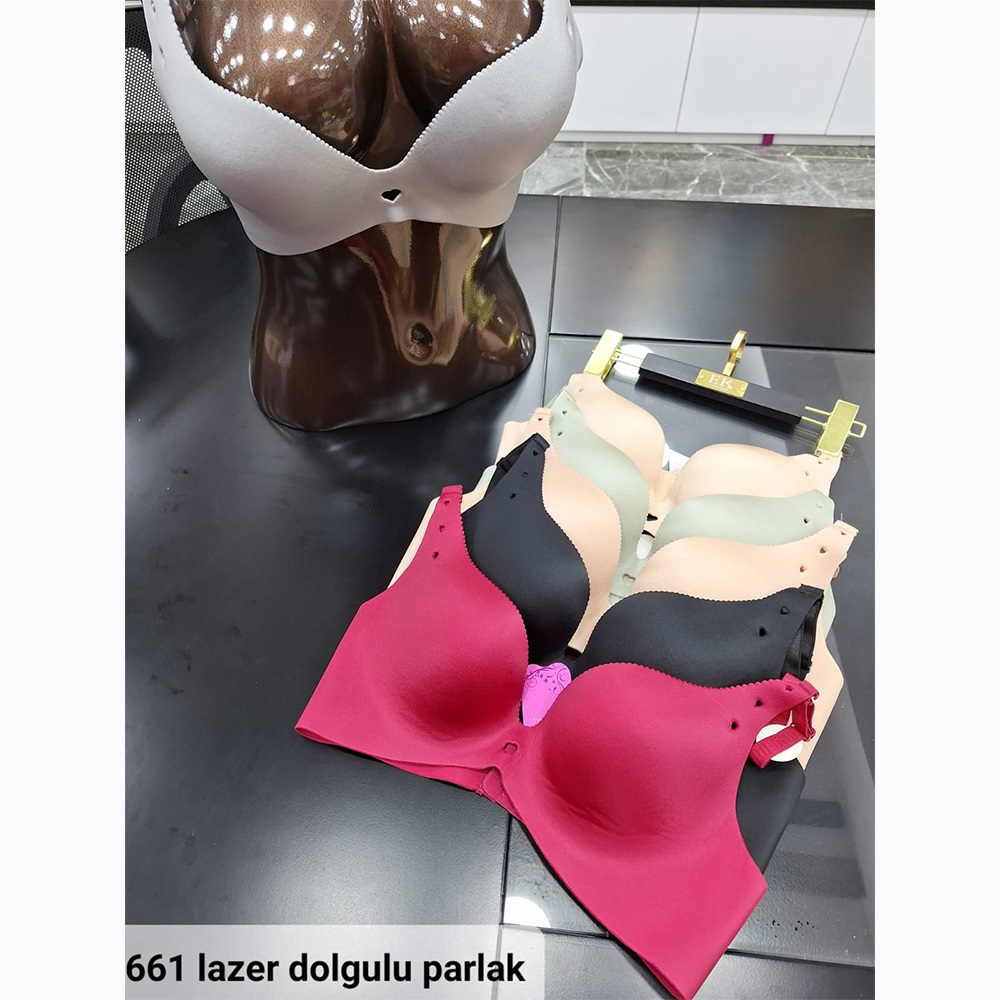 F.K 661 Bayan Lazer Kesim Dolgulu Sütyen 75-90 - Ten