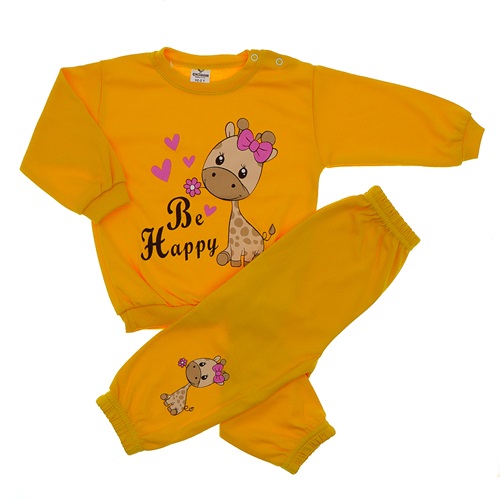 Çağkon 2008 Kız Çocuk Penye Zürafa Baskılı Takım 2 Yaş - Karışık Renk - 2 YAŞ