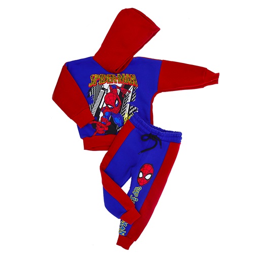 Zara Tintini 7013-108 Erkek Çocuk Spıderman Bas 3 İp Kap Eşofman Takım 2-8 Yaş - Saks