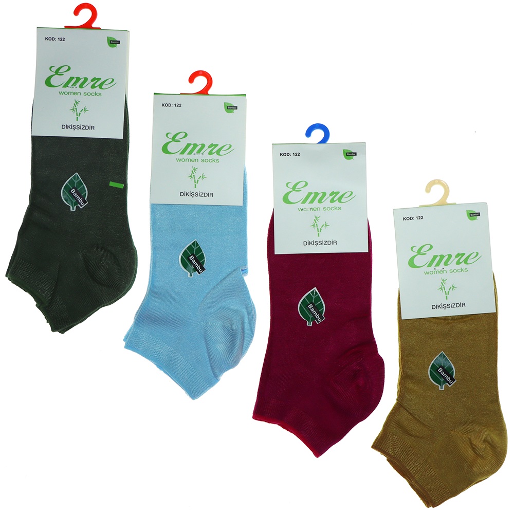Emre 122 Bayan Bambu Dikişsiz Likralı Patik Çorap