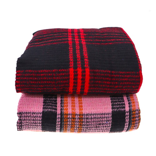 Sarina Tek Kişilik Desenli Petek Battaniye 160x210 Cm - Karışık Renk