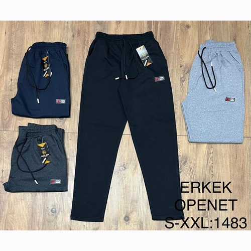 Güler 1483 Erkek Opnd Paça Resme Glr Enj Bas Eşofman Alt S-XXL - Füme - S-M-L-XL-2 XL