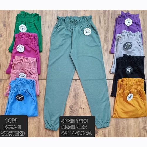 Polentarz 1099 Bayan Fırfırlı Kemer Vorteks Eşofman Alt S-XXL