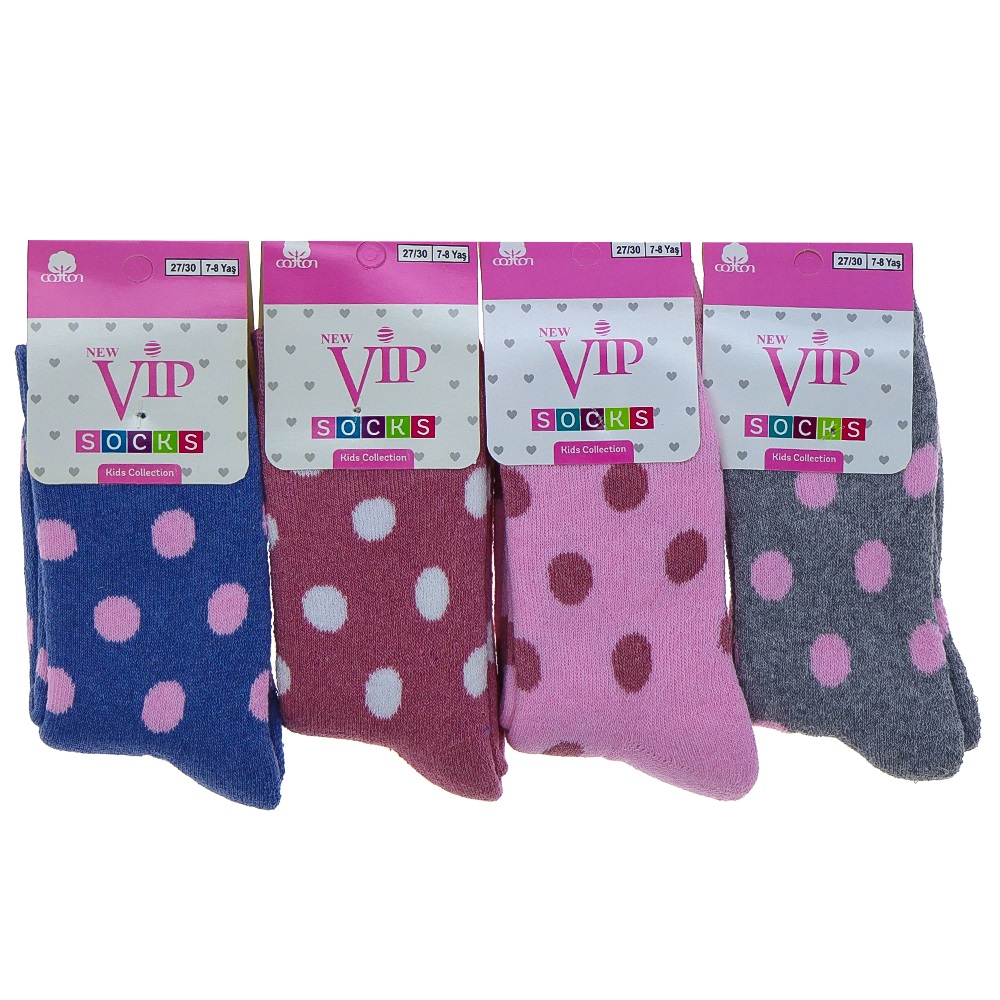 Vip 202 Kız Çocuk Desenli Likralı Havlu Soket Çorap - 5-6 Yaş