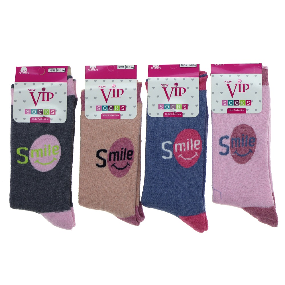 Vip 202 Kız Çocuk Desenli Likralı Havlu Soket Çorap - 5-6 Yaş