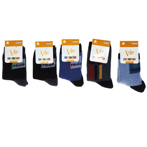 Vip 202 Erkek Çocuk Desenli Likralı Havlu Soket Çorap - 3-4 Yaş