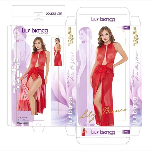 Lily Bicnca 1847 Bayan Fantazi Uzun Gecelik - Kırmızı