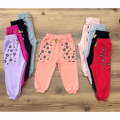 Bıcır Kız Çocuk Kompak Penye Baskılı Tek Alt 1-4 Yaş - Siyah