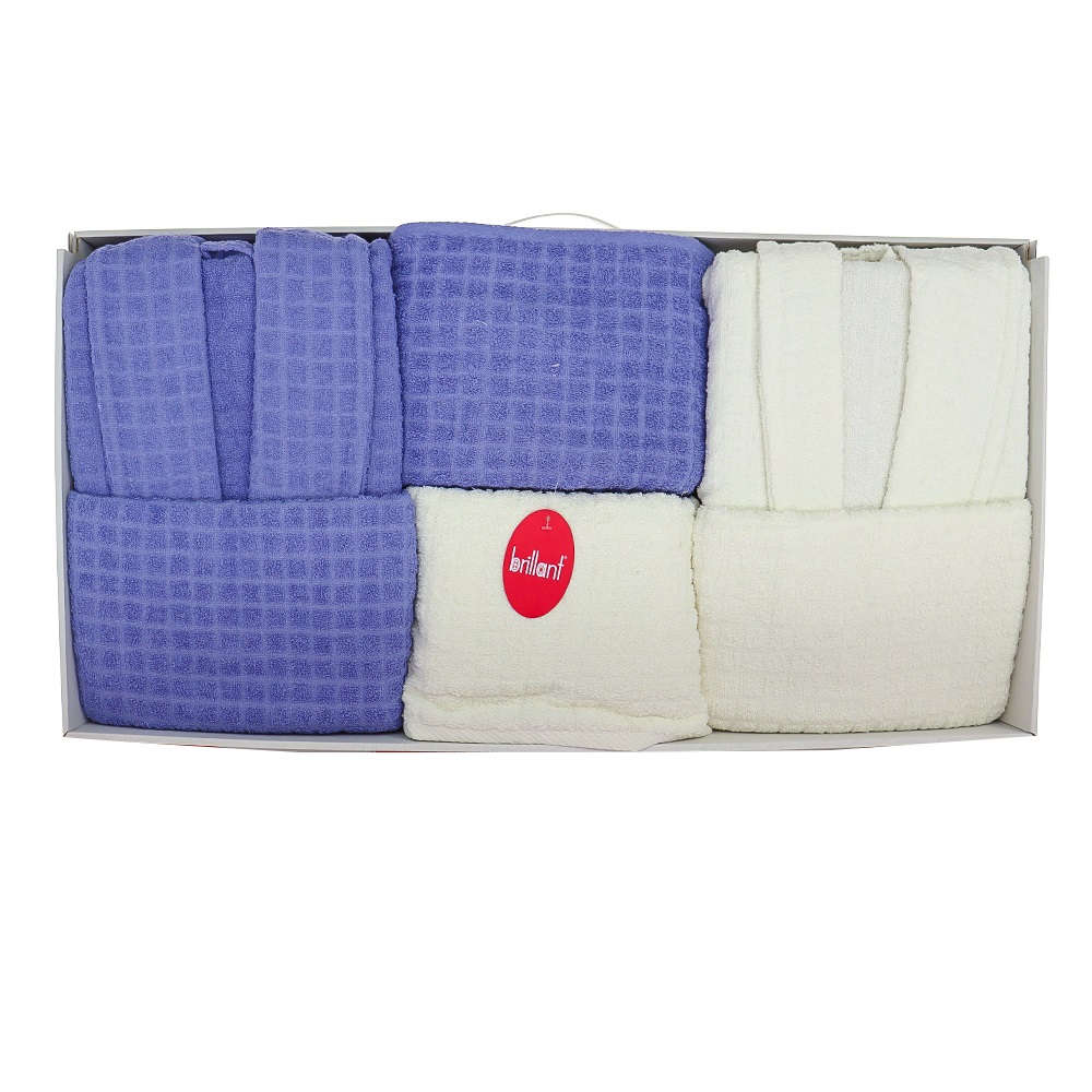 Baktıroğlu Çift Kişilik Bornoz Takımı 6 Lı Set - Gri Pembe