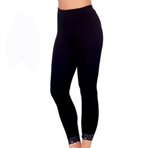 Polkan 228 Likralı Dantelli Tayt - Siyah