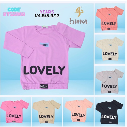 BTS 5008 Kız Çocuk Lovely Bas Eteği Lastikli U Kol Lyc Penye Badi 5-8 Yaş - Somon - 5-6-7-8 YAŞ
