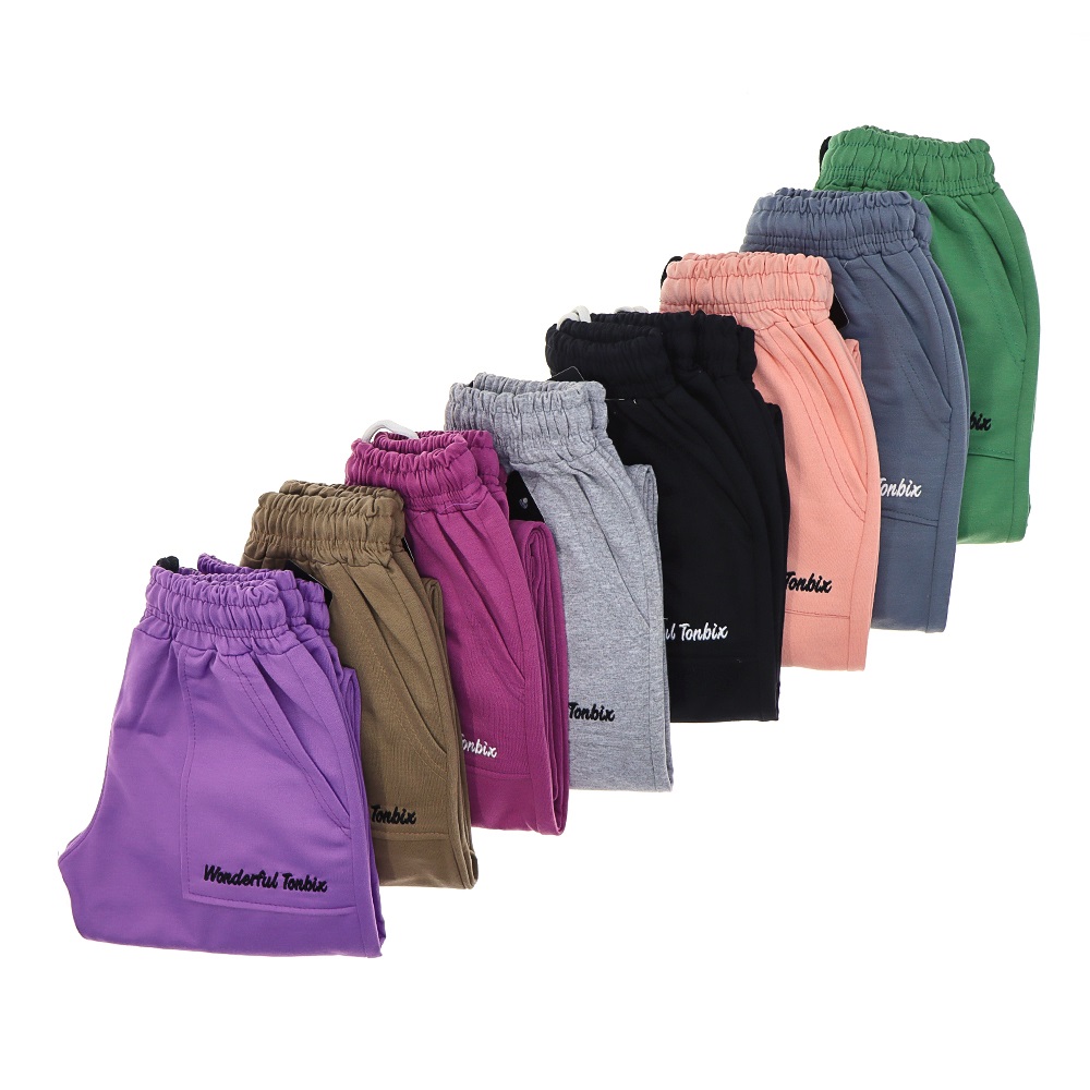 Tonbix 1420 Kız Çocuk 2 İplik Yapıştırma Cep Nakışlı Pantolon 11-15 Yaş - Mürdüm