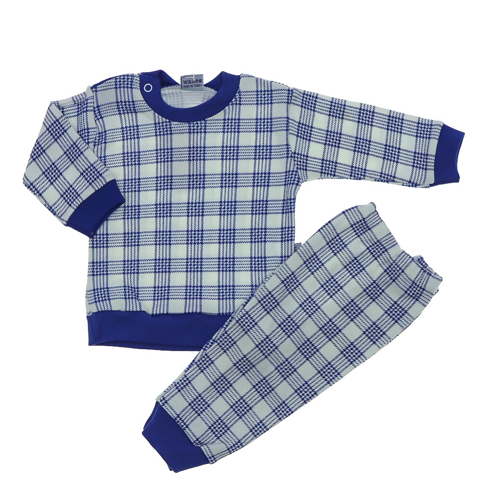 Tomofil 897 Erkek Çocuk Ekose Takım 1-2 Yaş - Mavi - 1 YAŞ-2 YAŞ