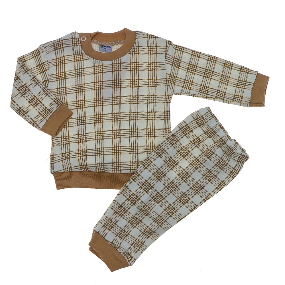 Tomofil 897 Erkek Çocuk Ekose Takım 1-2 Yaş - Mavi - 1 YAŞ-2 YAŞ