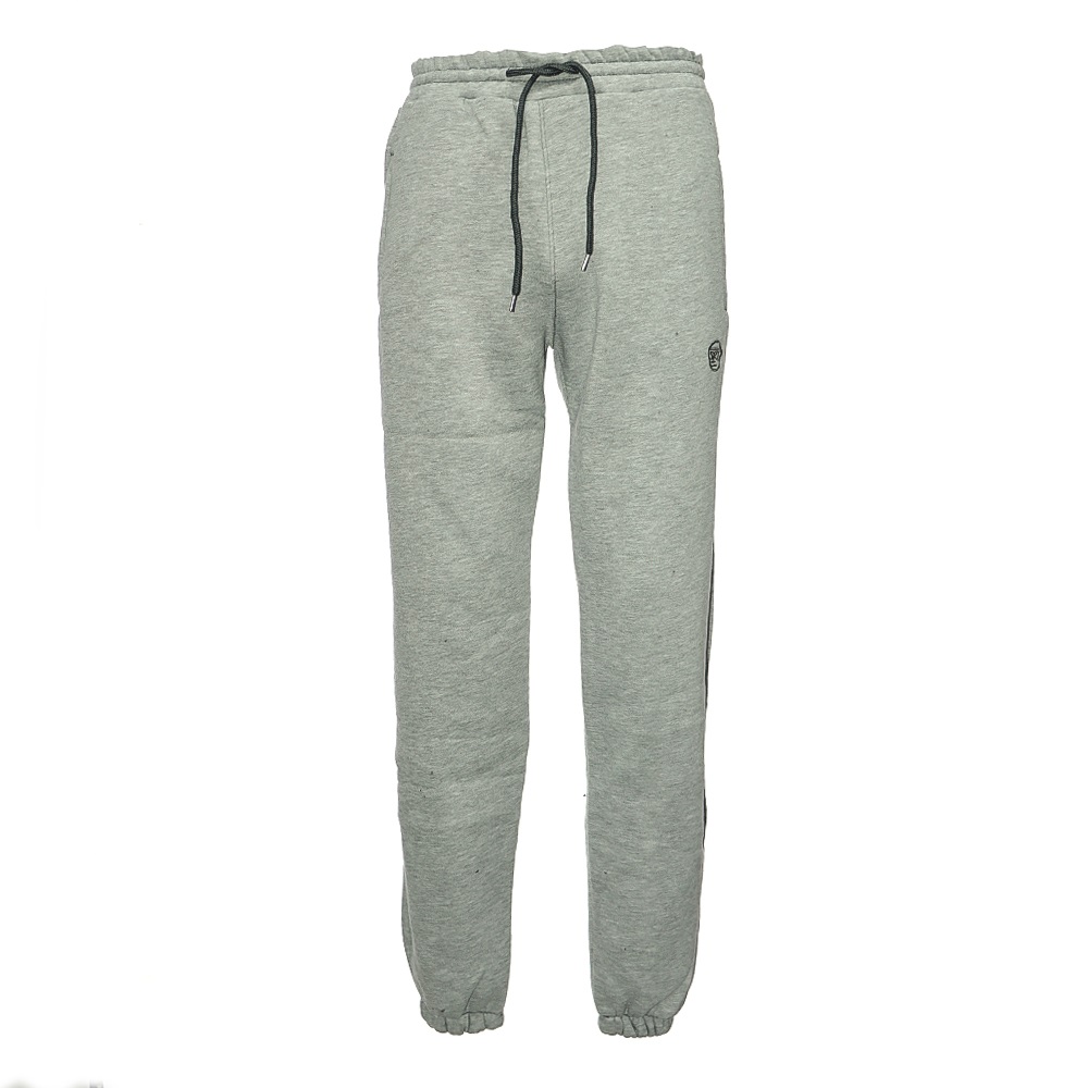 LYC 2132 Erkek 3 İp Battal Srt Nak Paça Nakışlı Eşofman Alt S-2XL - Siyah