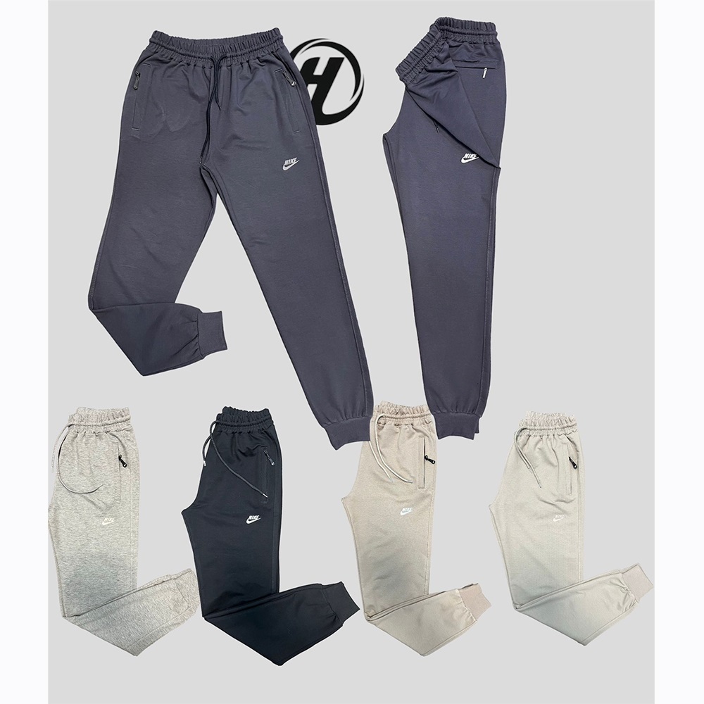 Helen Tekstil 5200 Erkek Kompak Nıke Bas Dar Paça Ribanalı Eşofman Alt S-2XL - Kahverengi - S-M-L-XL-2XL