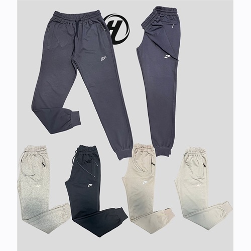 Helen Tekstil 5200 Erkek Kompak Nıke Bas Dar Paça Ribanalı Eşofman Alt S-2XL - Kahverengi - S-M-L-XL-2XL