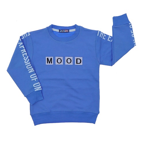 Furkan Kıds 1140 Erkek Çocuk Penye Mood Nakışlı Sweat 9-12 Yaş - Bej