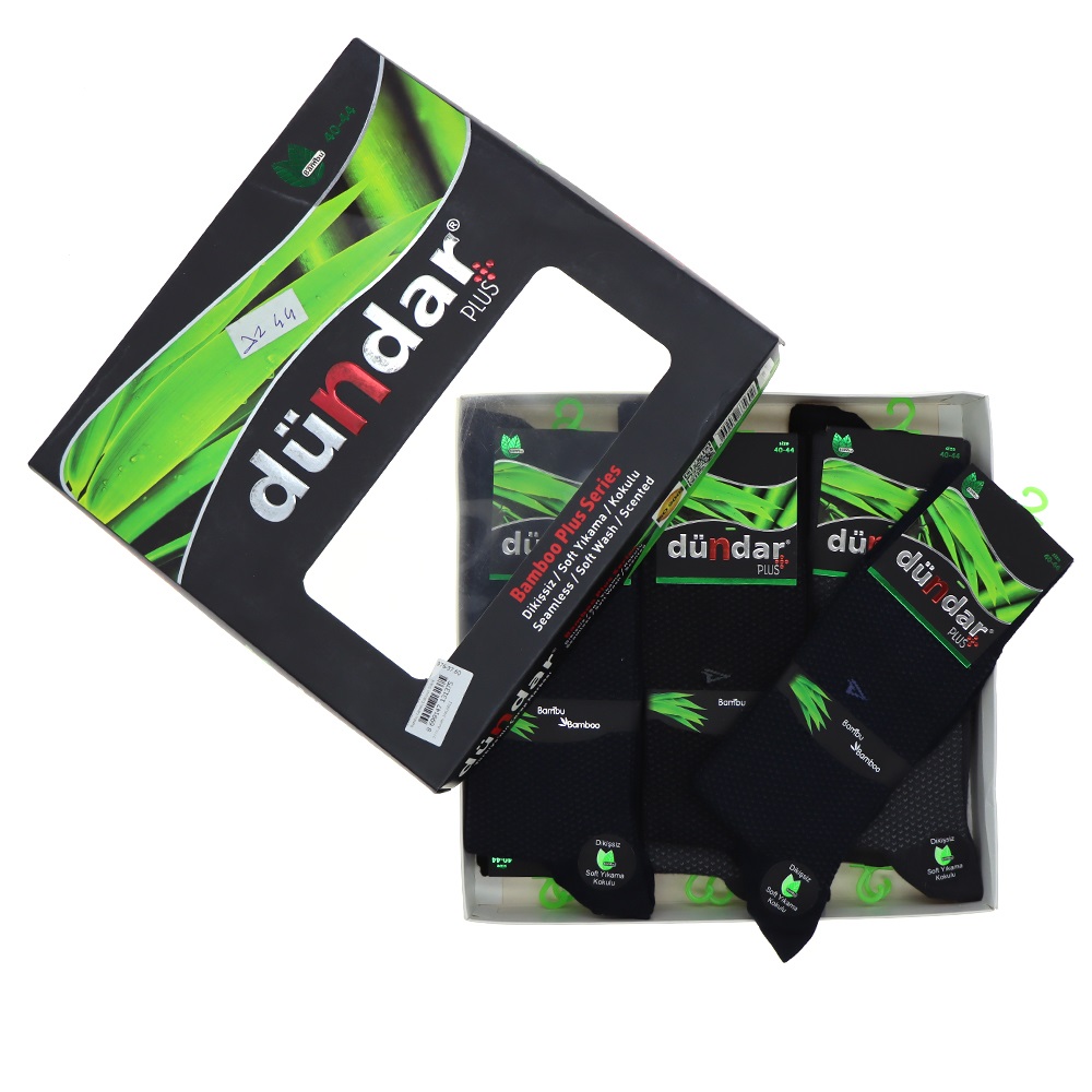 Dündar 5602 Erkek Desenli Plus Bambu Likralı Dikişsiz Soket Çorap