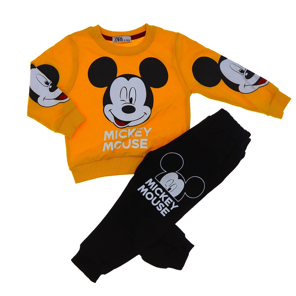 Zara 007 Erkek Çocuk 2 İp Şardonsuz Önü Kolu Mickey Mause Bas Takım 3-6 Yaş - 007 - Mavi - 3-4-5-6 YAŞ - 27859-Mavi-3-4-5-6 YAŞ