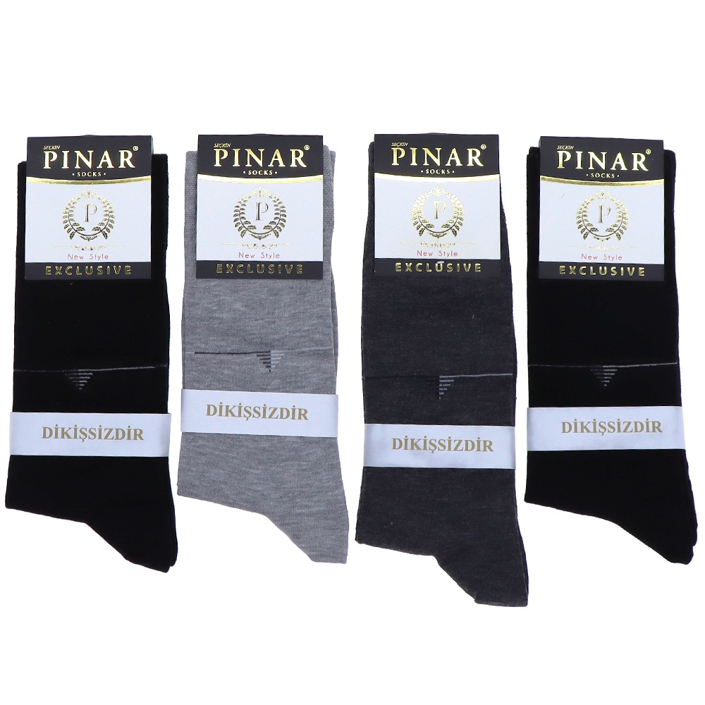 Pınar 0104 Erkek Likralı Dikişsiz Kutulu Soket Çorap - Karışık Renk