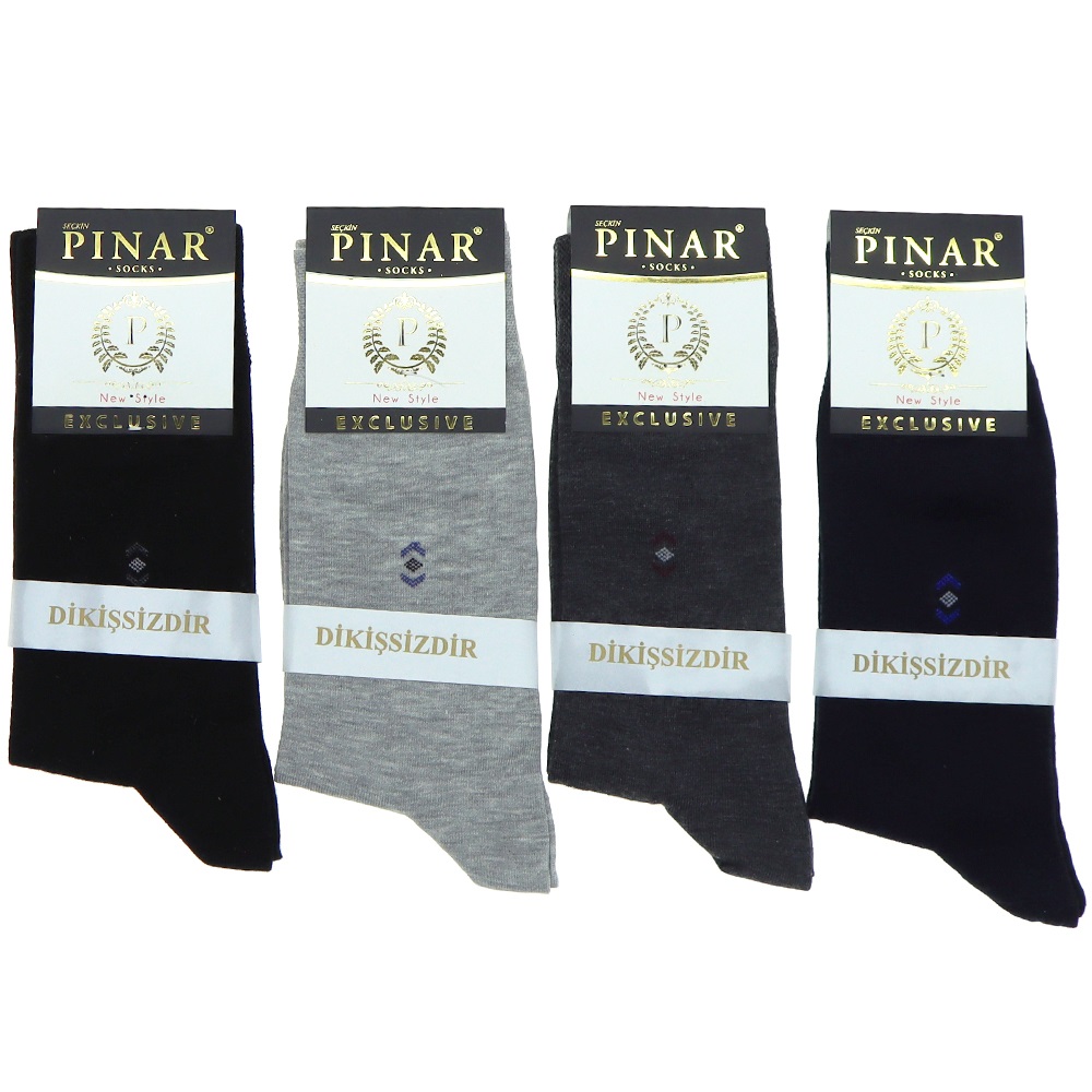 Pınar 0104 Erkek Likralı Dikişsiz Kutulu Soket Çorap - Karışık Renk - JAKARLI