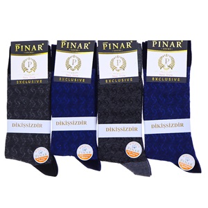Pınar 0104 Erkek Likralı Dikişsiz Kutulu Soket Çorap - Karışık Renk - JAKARLI