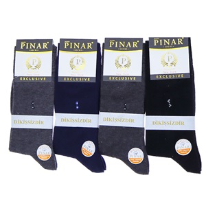 Pınar 0104 Erkek Likralı Dikişsiz Kutulu Soket Çorap - Karışık Renk - JAKARLI
