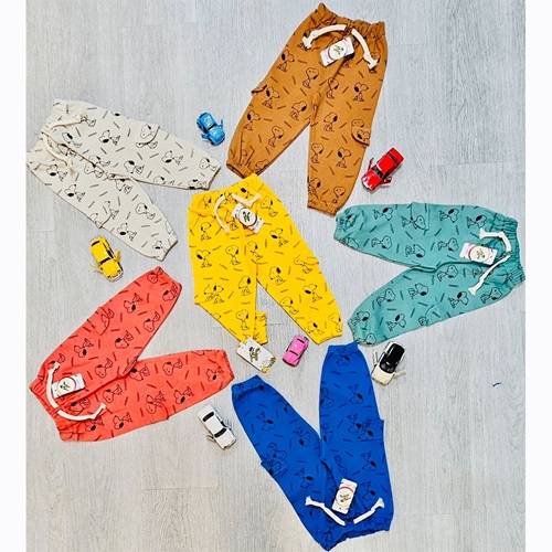 KSM 1001 Erkek Bebe Waffle Araba Ve Köpek Baskılı Kargo Cep Alt 6-24 Ay - KSM Erkek Bebe Waffle Araba Baskılı Kargo Cep Alt - Bej - 06-24 AY