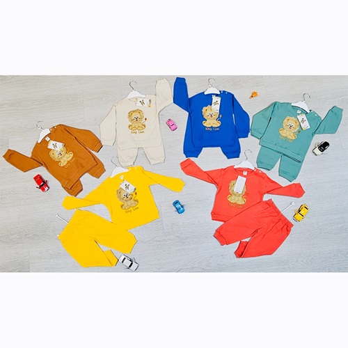 KSM Erkek Bebe Waffle Aslan Nakışlı Takım 6-24 Ay - KSM Erkek Bebe Waffle Aslan Nakışlı Takım 6-24 Ay - Bej - 6-12-18-24 AY