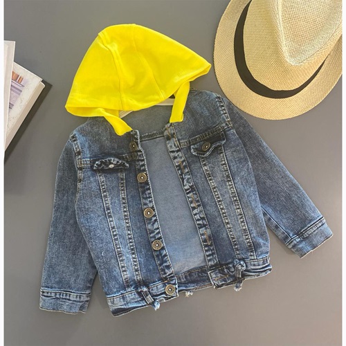 Look Erkek Çocuk Kapşonlu Kot Ceket 2-5 Yaş - Look Erkek Çocuk Kapşonlu Kot Ceket 2-5 Yaş - Füme - 2-3-4-5 YAŞ