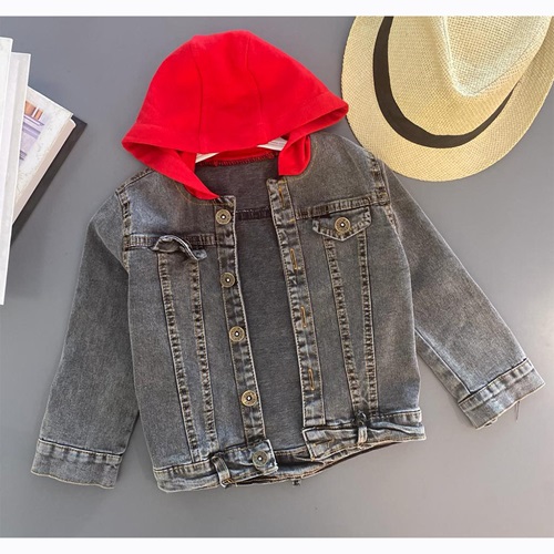 Look Erkek Çocuk Kapşonlu Kot Ceket 6-10 Yaş - Look Erkek Çocuk Kapşonlu Kot Ceket 6-10 Yaş - Füme - 6-10 YAŞ