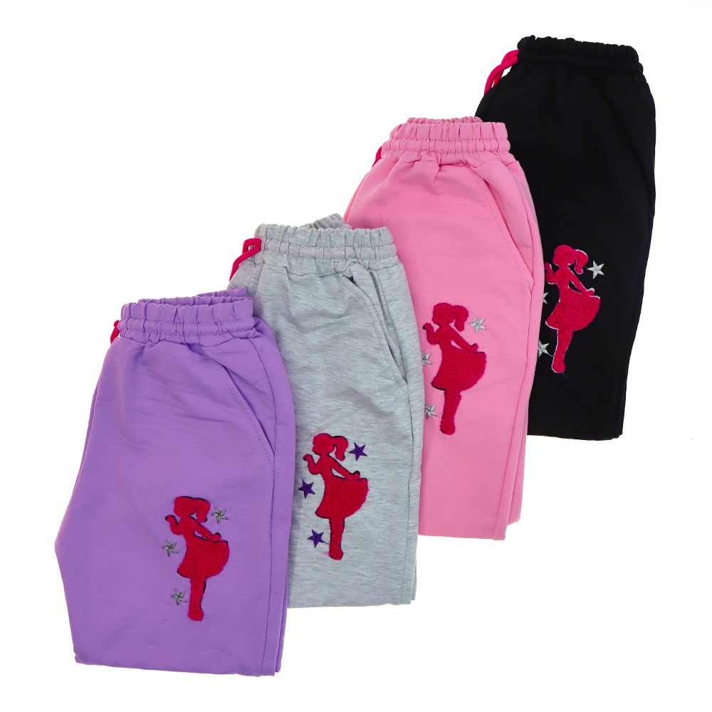 Barbie 9110 Kız Çocuk Penye Yıldız Barbie Süzine Nakışlı Eşofman Alt 9-12 Yaş - Siyah